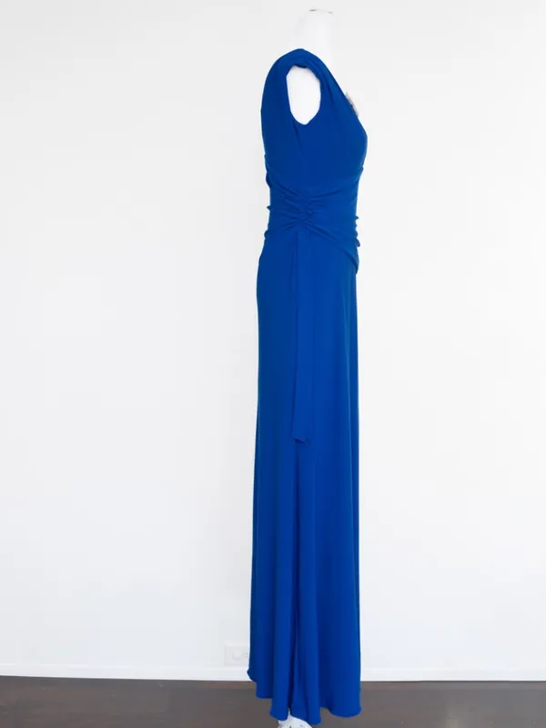 Betsy & Adam - Draped V-Neck Side Slit Gown‎ - Image 5