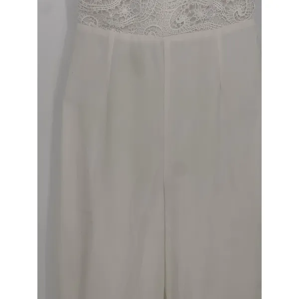 Windsor Grand Allure Cutout Boho Jumpsuit Bachelorette Bridal White‎ — M Bin12 - Image 3