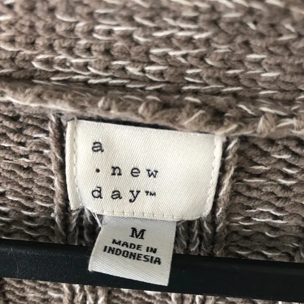 A New Day Brown Knit Cardigan Sweater Jacket Top Medium - Image 4