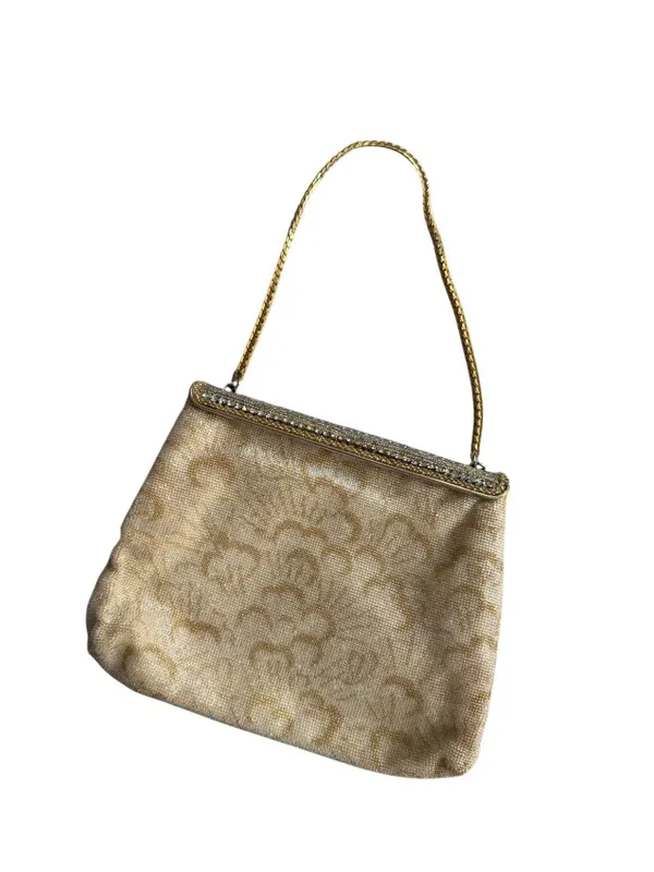 WALBORG Vintage Gold Rhinestone Cocktail Clutch Bag - Image 7