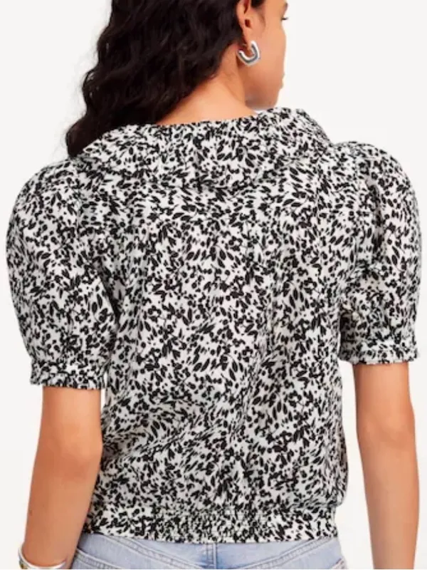 Like New Madewell Ruffle Floral Button Front Top Size Large - Image 4