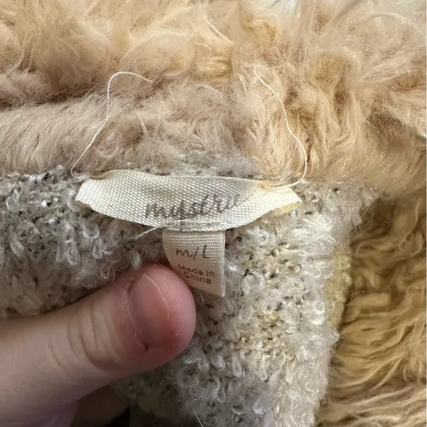 Faux Fur Lined Vest with Brown Trim Love Tree M/L Fall Winter Sherpa Cozy - Image 7