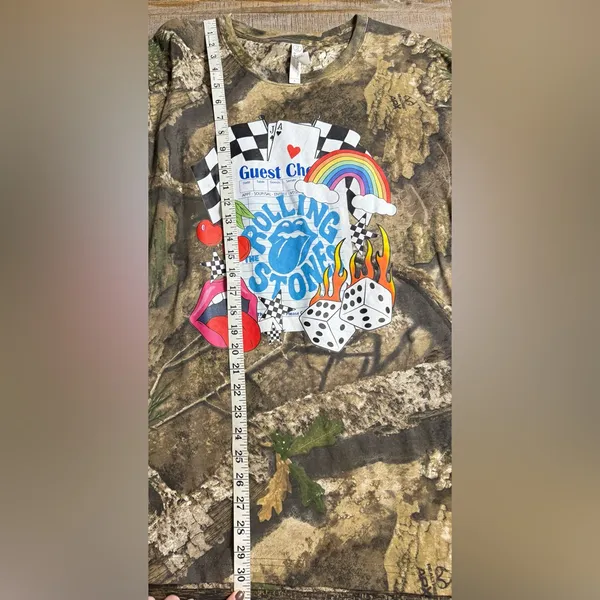 The Rolling Stones Camo Tee with Colorful Graphic - Image 7