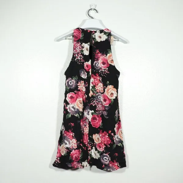NWOT Lulus Casual Floral Mini Black Dress Size XS - Image 8