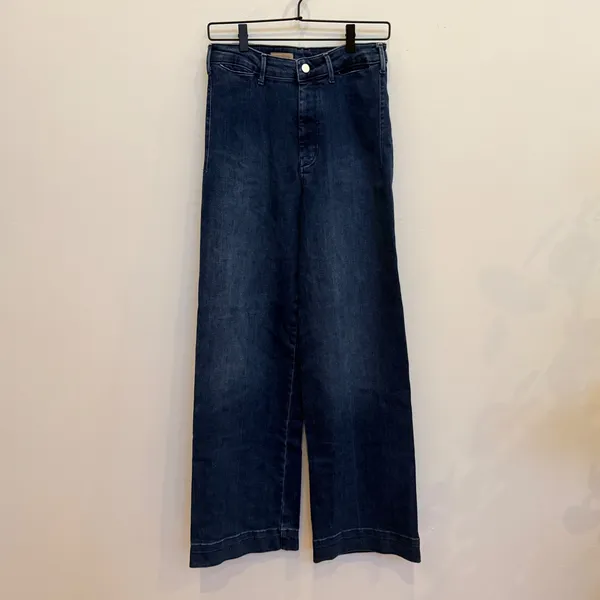 Pilcro The Skipper High-Rise Wide Leg Jeans‎ Darkish Indigo Wash Size 27 - Image 2