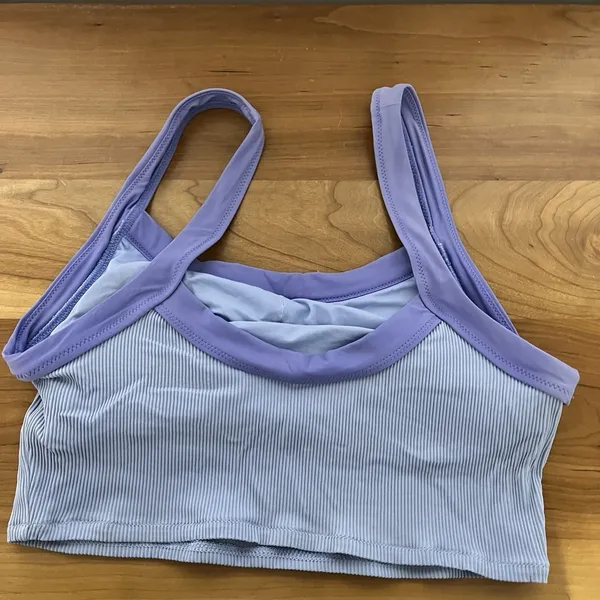Aerie Women's Ribbed Scoop Padded Bralette Size‎ Medium 2 Shades Of Blue - Image 3