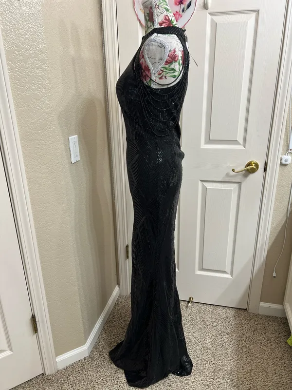 Mis Ord black prom sequin dress size M - Image 6