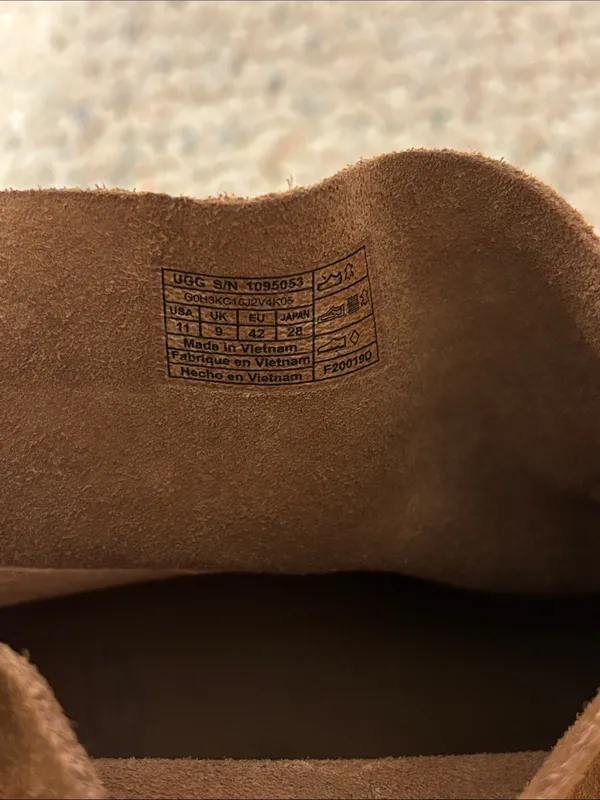 Ugg Bandara Western Style Suede Block-Heel Ankle Boots Camel Brown Suede size 11 - Image 8