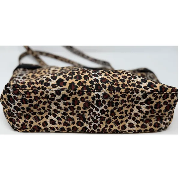 Women's Animal Print Handbag Three Sections Side Zipper Two Side Pockets - Image 5