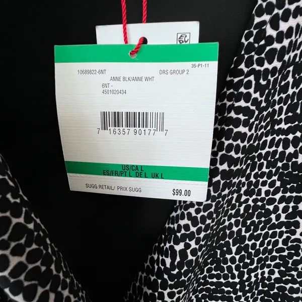 Anne Klein Monochrome Polka Dot Dress - Image 4
