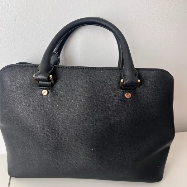 Michael Kors Black Satchel with Gold Accents - Image 6