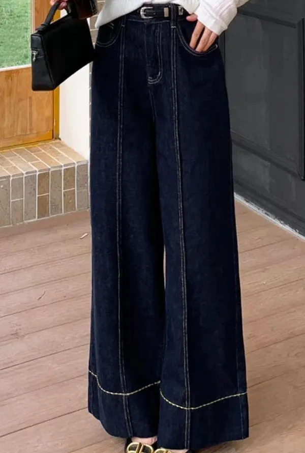 Commense Wide Leg Denim Jeans size small Blue - Image 2