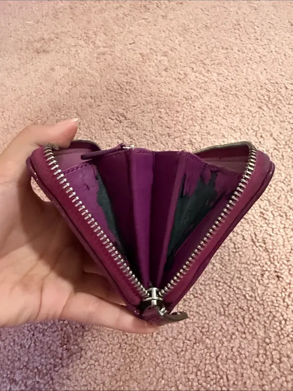 Coach Ashley Op Art Zip Around Wallet Purple - Image 11