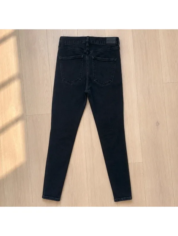 American Eagle Next Level Stretch Black Distressed Skinny Jeans 4 Short - Image 2