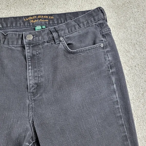 Lauren Jeans Co Ralph Lauren Womens Jeans 14 Black Classic Cowboy Bootcut Denim - Image 4