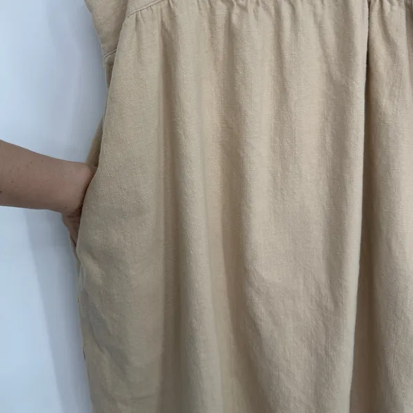 Tuckernuck Pomander Place Camellia Flutter Sleeve Mini Dress XS Tan Coastal Boho - Image 6
