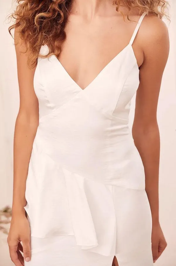 Lulus White Satin Maxi Dress - Image 3