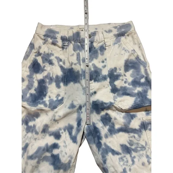 Pacsun womens blue white‎ tie dye high rise mom jeans sz 30 - Image 5