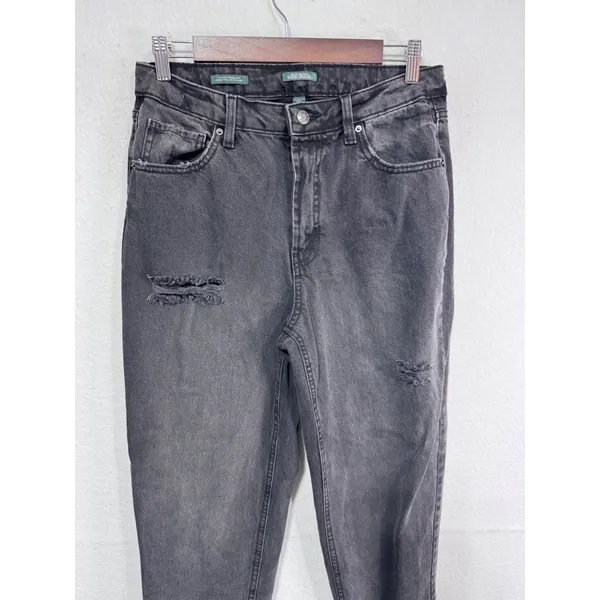 Wild‎ Fable Women's 8 Gray High-Rise Tapered Jean Distressed - Image 2