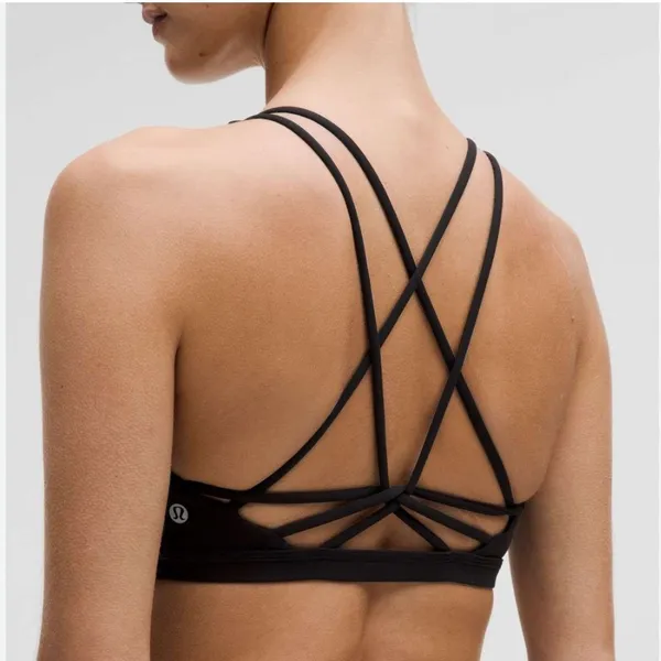 Lululemon Free To Be Wild Sports Bra Black Strappy Yoga Gym Size 8 - Image 2