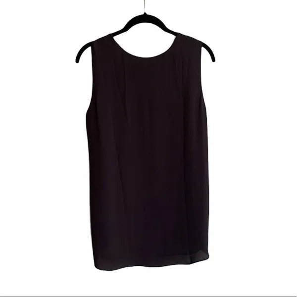 Ann Taylor Navy Knot Sleeve V-Neck Tank Top Size Medium Professional - Image 3
