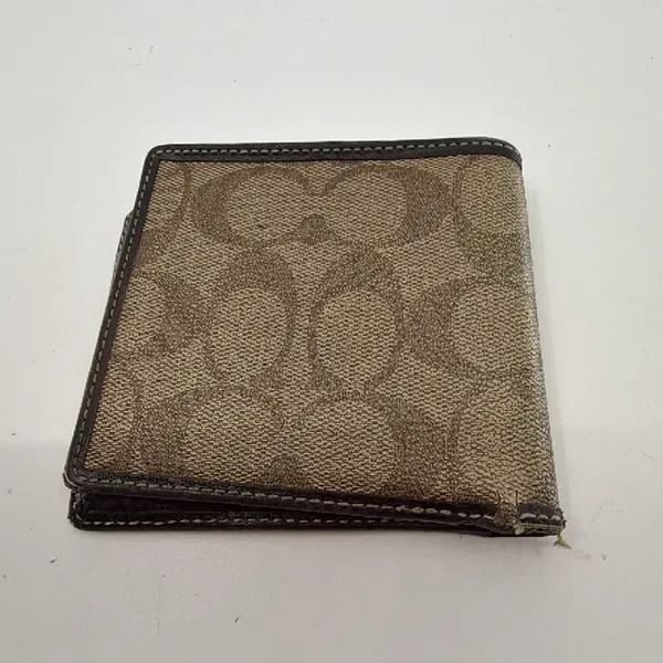 Coach Bifold Wallet Brown Signature Coated Canvas Wallet - Image 3
