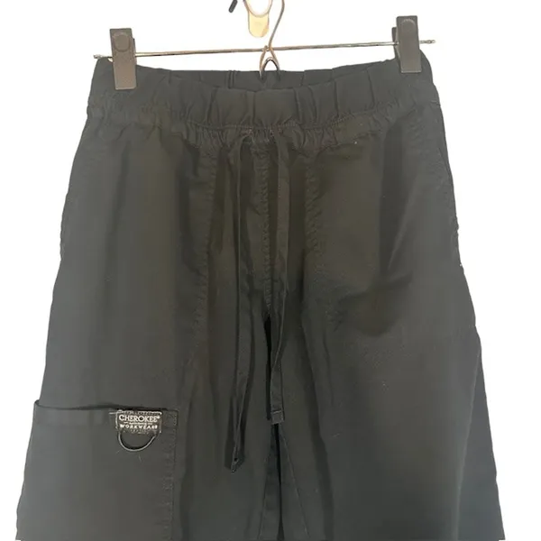 Cherokee Black Professional Drawstring Waist Casual Scrub Pants Women Sz XS - Image 4