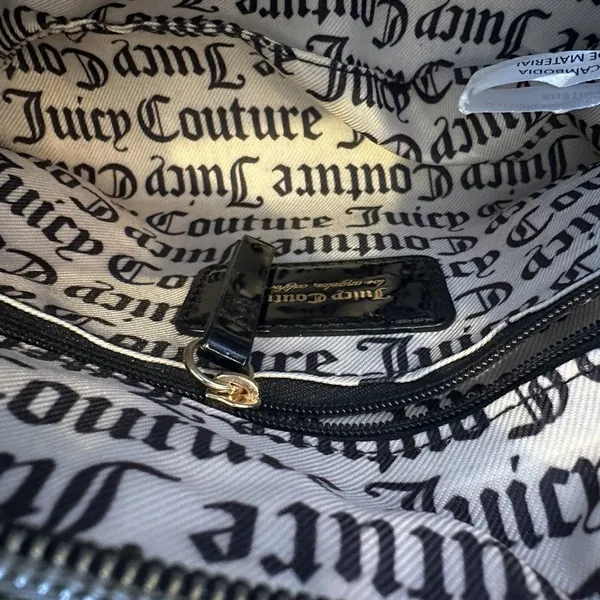 Juicy Couture Black Patent Leather Nailed It Shoulder Bag Vegan - Image 5