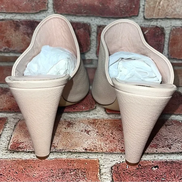 Pre-Owned Kate Spade Bova Pink Nude Peep Toe High Heel Mules Size 8.5B Preppy - Image 6