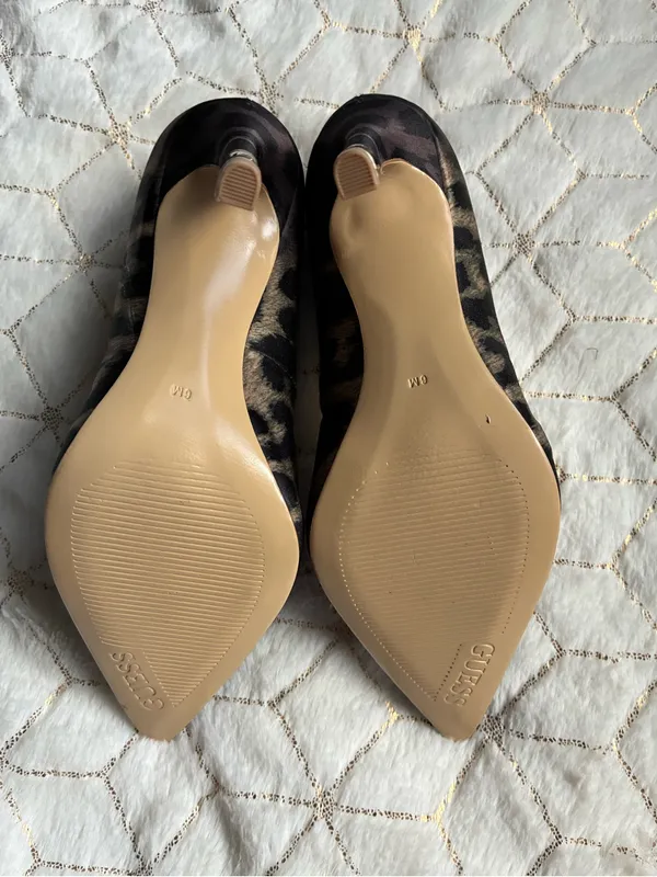 New Guess Leopard Print Pointed-Toe Stiletto Heels in Black and Brown size 6M - Image 5