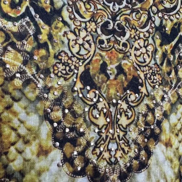 Vintage Y2K Bling Top XL Grunge Punk Goblin Paisley Tattoo Multicolor - Image 3