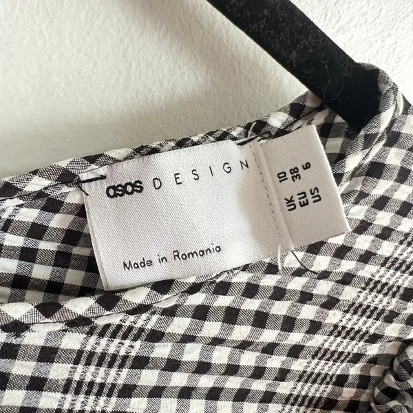 ASOS Design Gingham Maxi Dress Womens 6 Puff Sleeve Milkmaid Cottagecore‎ - Image 5