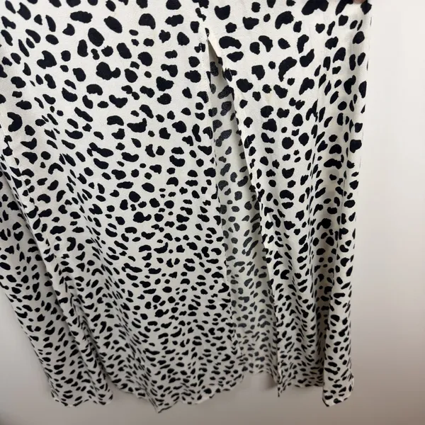 Reformation Dalmatian Printed Slit Midi Dress Size 0 Feminine Chic Lightweight - Image 5