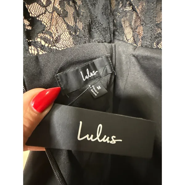 NWT Lulus Sultry Persona Black Lace Strapless Bustier Bodycon Mini Dress Party M - Image 7
