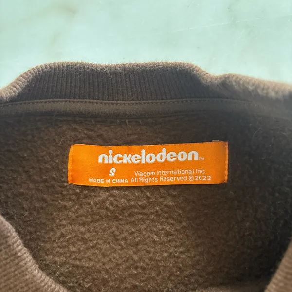 Nickelodeon Ren & Stimpy Men's Sweatshirt Size Small Brown Crew Neck Pullover - Image 4
