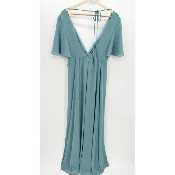 Show Me Your Mumu‎ Womens Blue Maxi Gown Size M Wedding Bridesmaid Event Flutter - Image 2