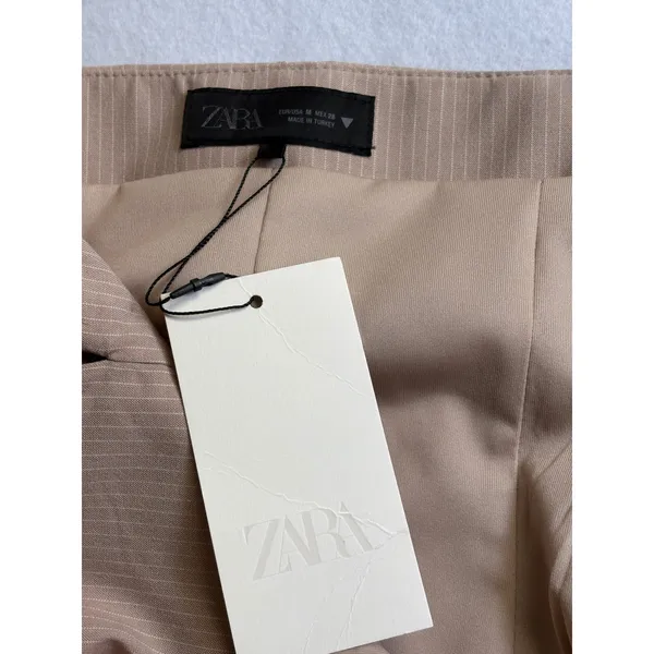 Zara Womens Tan Pinstripe Strapless V-Neck Bustier Top Size Medium NWT - Image 9