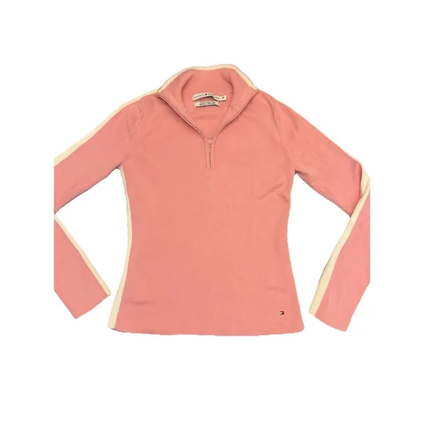 Tommy Hilfiger Women's Pink Quarter-zip Pullover Long Sleeve Size Small - Image 6