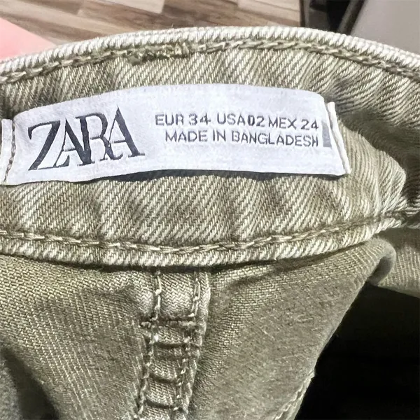ZARA Women's High-Waisted Balloon Pants Size 2 Green Casual Relaxed Fit - Image 6