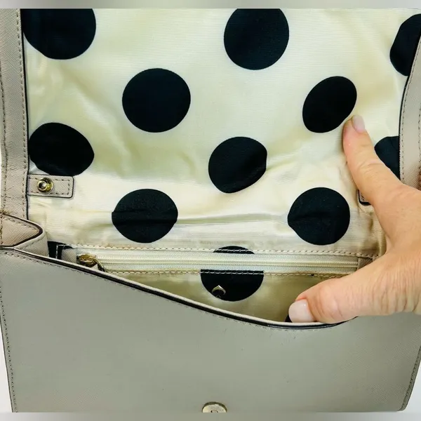 Kate Spade Cali Cedar Street Crisp Linen Leather Crossbody Clutch Bag NO STRAP - Image 9