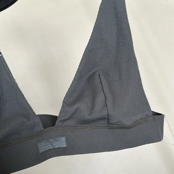 SKIMS‎ Cotton Rib Plunge Bralette Juniper Size 3X green - Image 3