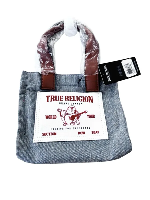 NWT True Religion Denim Mini Tote Bag Y2K Crossbody Bag Blue - Image 6