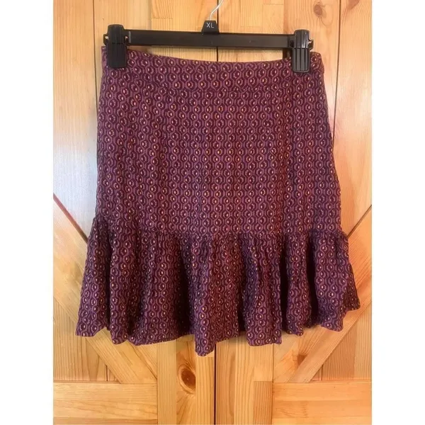 Free people skirt size 2 geometric design ruffle (3652)￼ - Image 2