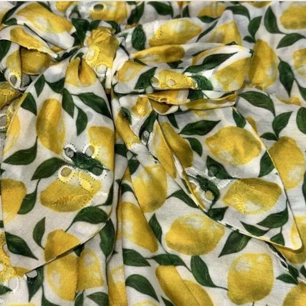 Gianni Bini Womens Harper Tie Front Elastic Waist Eyelet Lemon Print Shorts - Image 6