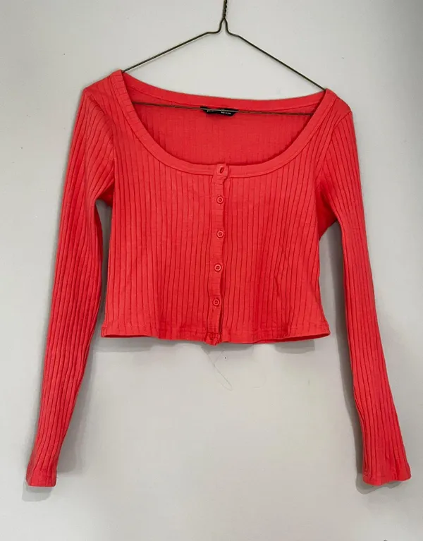 SheIn Pink Crop Top Cardigan - Image 2