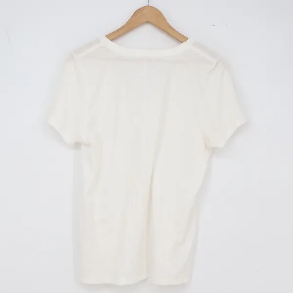 rag & bone T-Shirt Womens Medium V-Neck White Organic Pima Cotton Slub Good - Image 8
