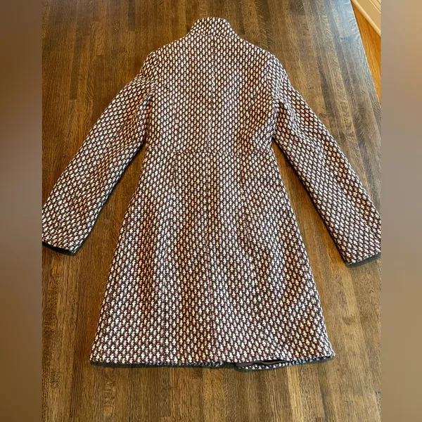 Urban Behavior Wool Peacoat Cream Brown Purple Classic Preppy size xs - Image 9