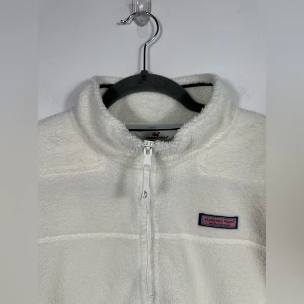 Vineyard Vines Sherpa Fleece Shep Shirt Ivory‎ Quarter Zip XL - Image 5