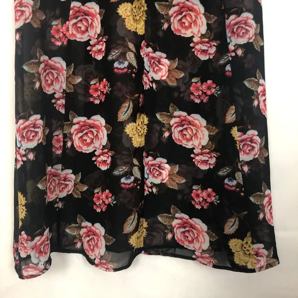 Dark Floral Sheer Maxi Skirt Samll Double Slit Romantic Dark Fairy Whimsigoth - Image 10