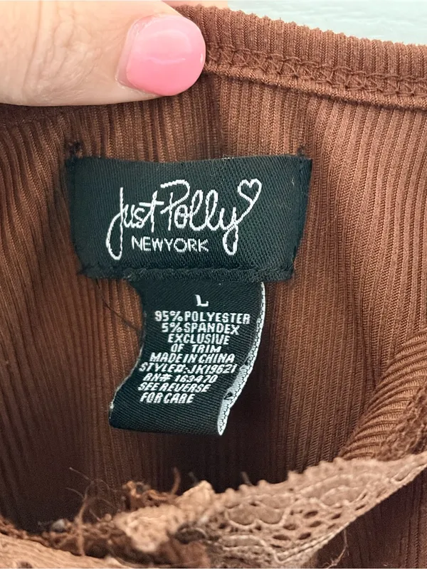 Just Reality Brown Ribbed Lace - Image 3